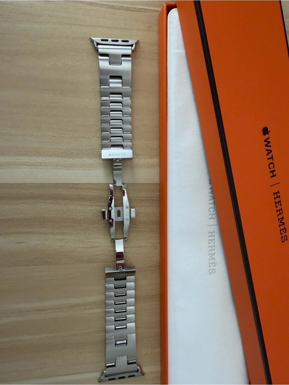 Hermes Apple Watch Single Tour 46mm Stainless Steel Watch Link Bracelet - Silver